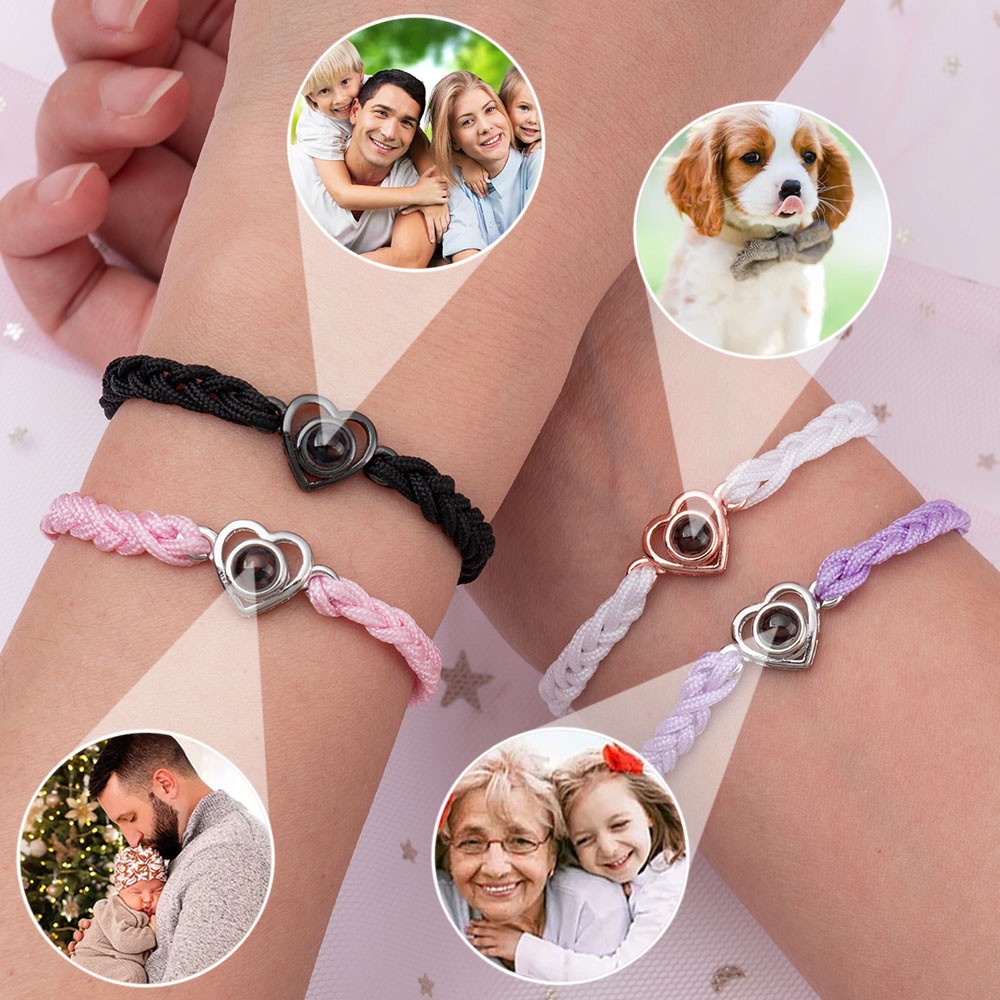 Personalised Memorial Photo Projection Bracelet Christmas Family Gift for Mum Dad Grandma