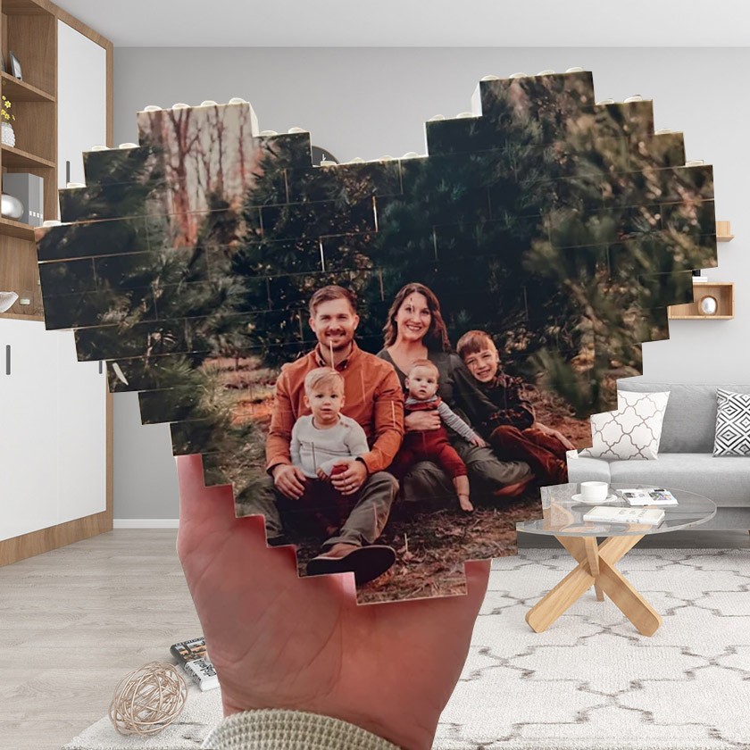 Personalised Photo Building Block for Family Anniversary Gift for Wife Husband Love Gift for Her