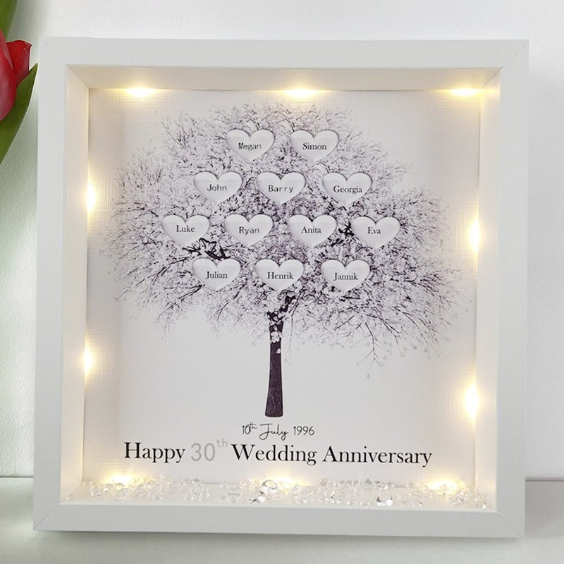 Personalised Wedding Anniversary Family Tree Framed Print