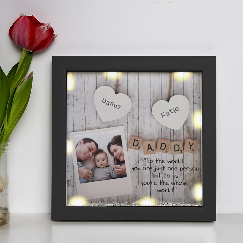 Personalised Light Up Scan Picture Frame Father's Day Gift