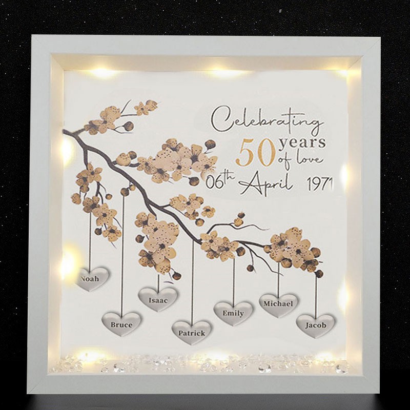 Personalised Wedding Anniversary Family Tree Framed Print