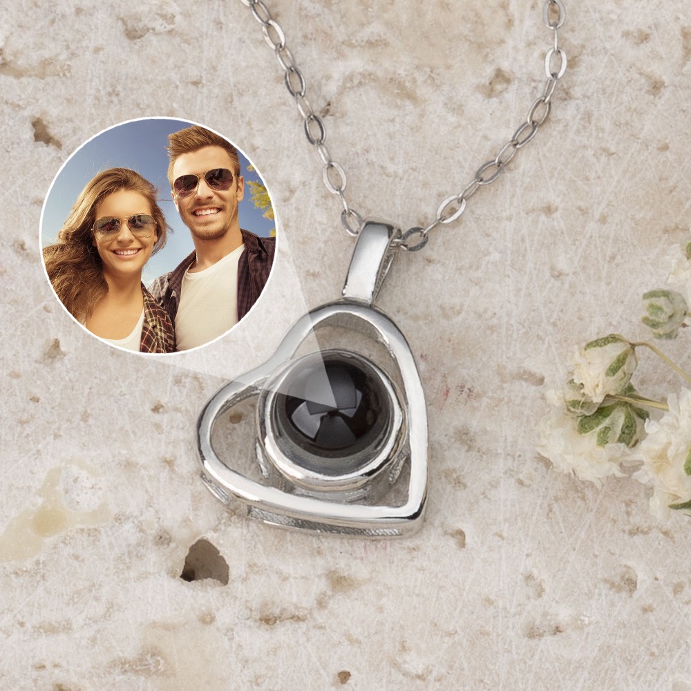 Personalised Heart Photo Projection Necklace