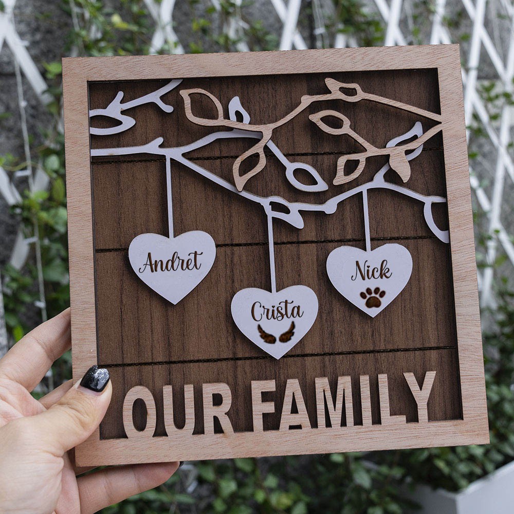 Christmas Gift for Mum Grandma Personalised Our Family Tree Sign