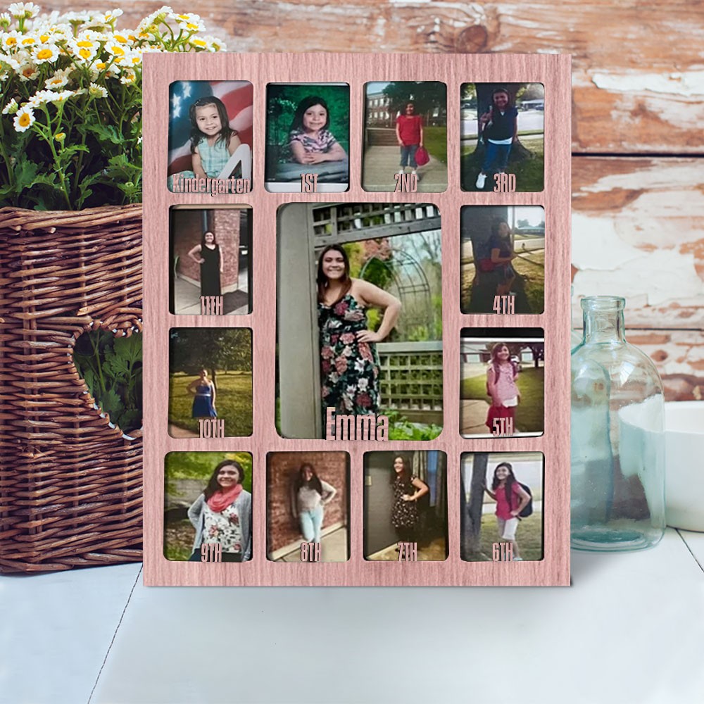 Personalised 3D School Years Photo Frame Display Board Gifts For Girl