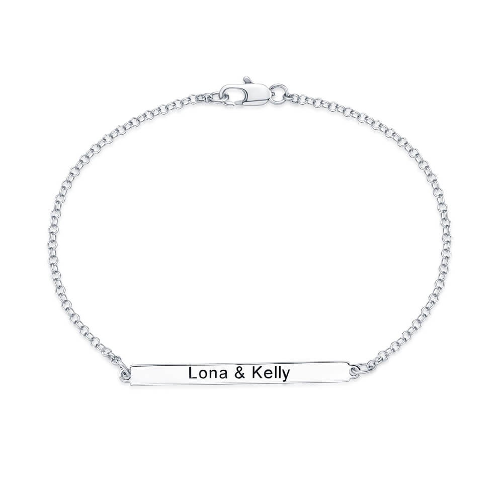 Personalised Nameplate Bracelet in Sterling Silver