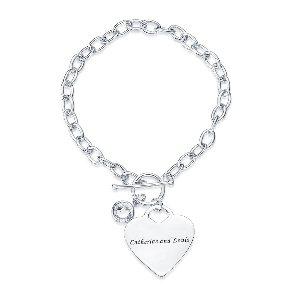 Personalised Charm Bracelet with a Birthstone Pendant