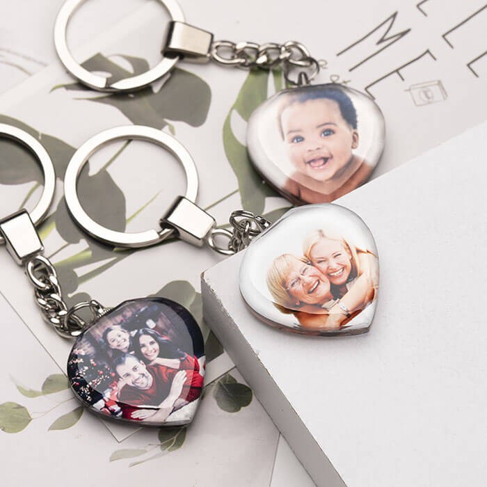 Customise Photo Crystal Keychain Heart Shaped Gift for Any Occasions  