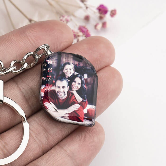 Customise Photo Crystal Keychain Heart Shaped Gift for Any Occasions  