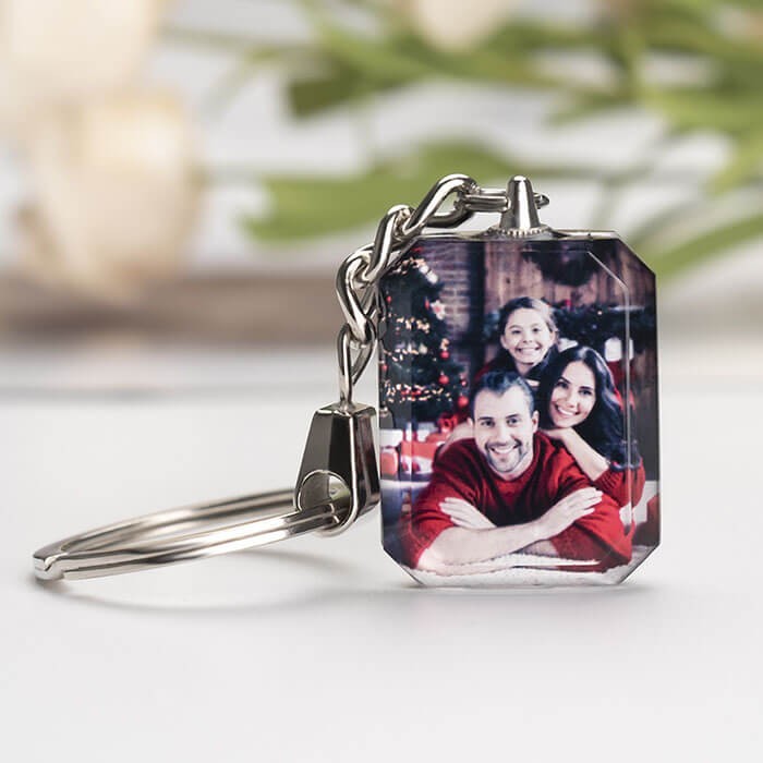 Customise Photo Crystal Keychain Heart Shaped Gift for Any Occasions  