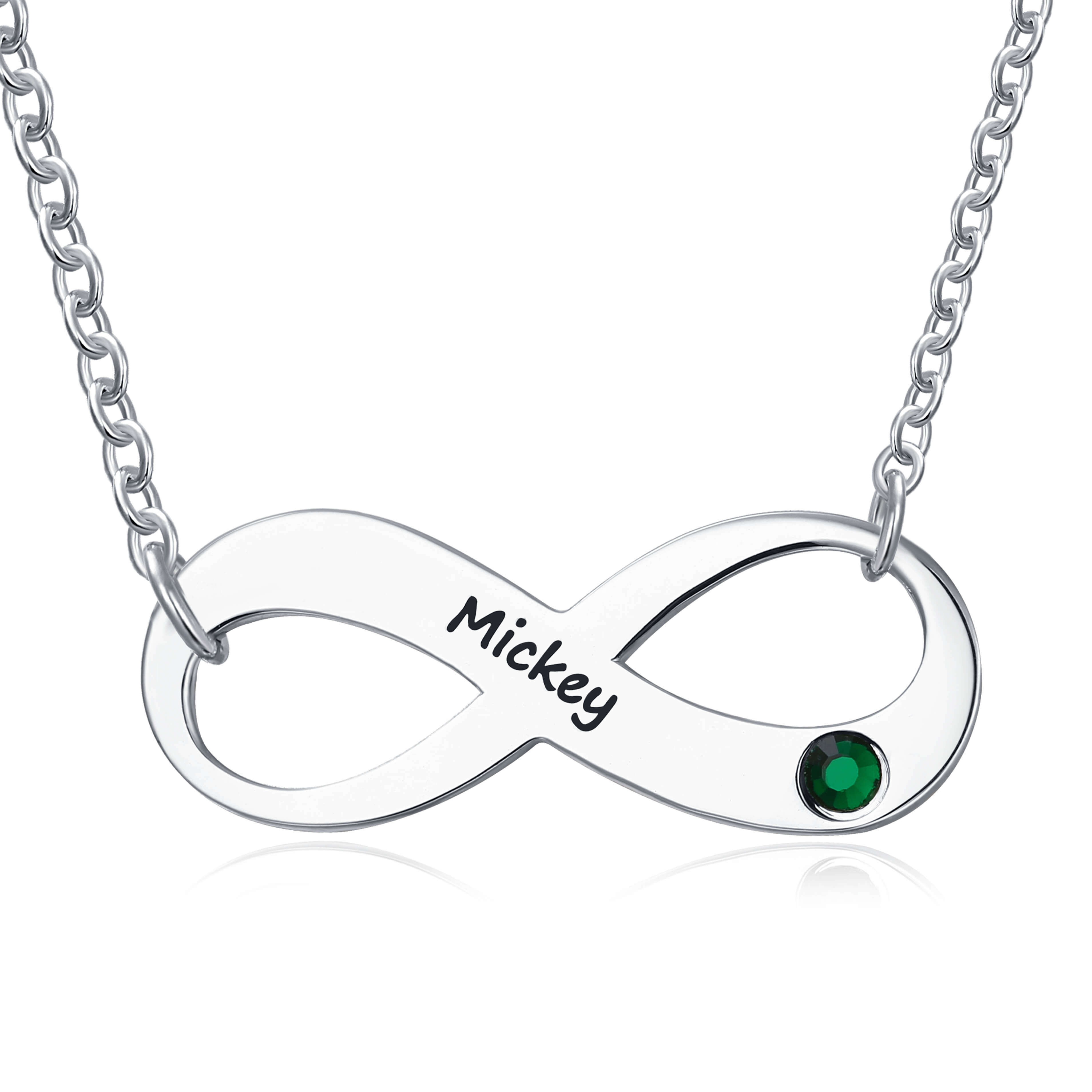 Personalised Infinity Name Necklace With Birthstones