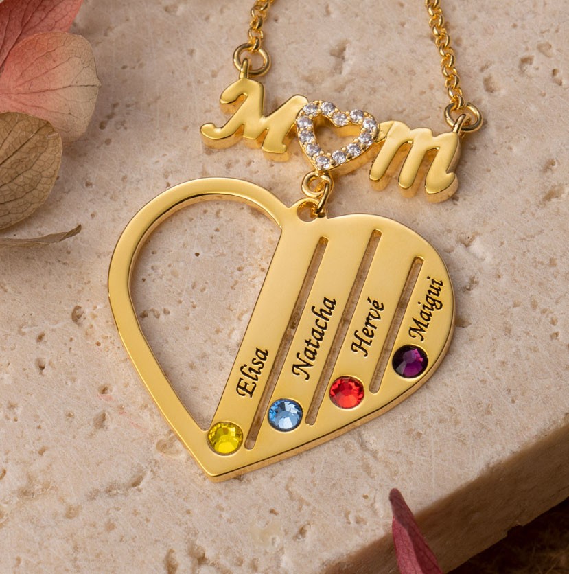 Personalised Name Mum Pendant Necklace Christmas Mother's Day Gift for Mum Grandma Wife