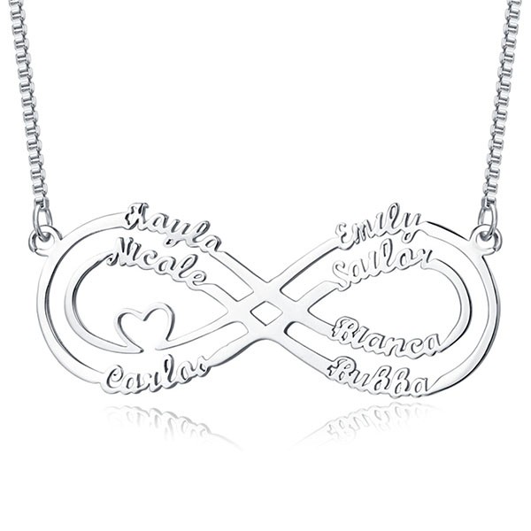 Personalised Infinity Name Necklace with 1-8 Names