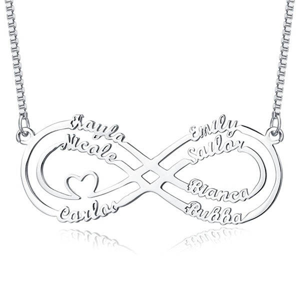 Personalised Infinity Name Necklace with 1-8 Names