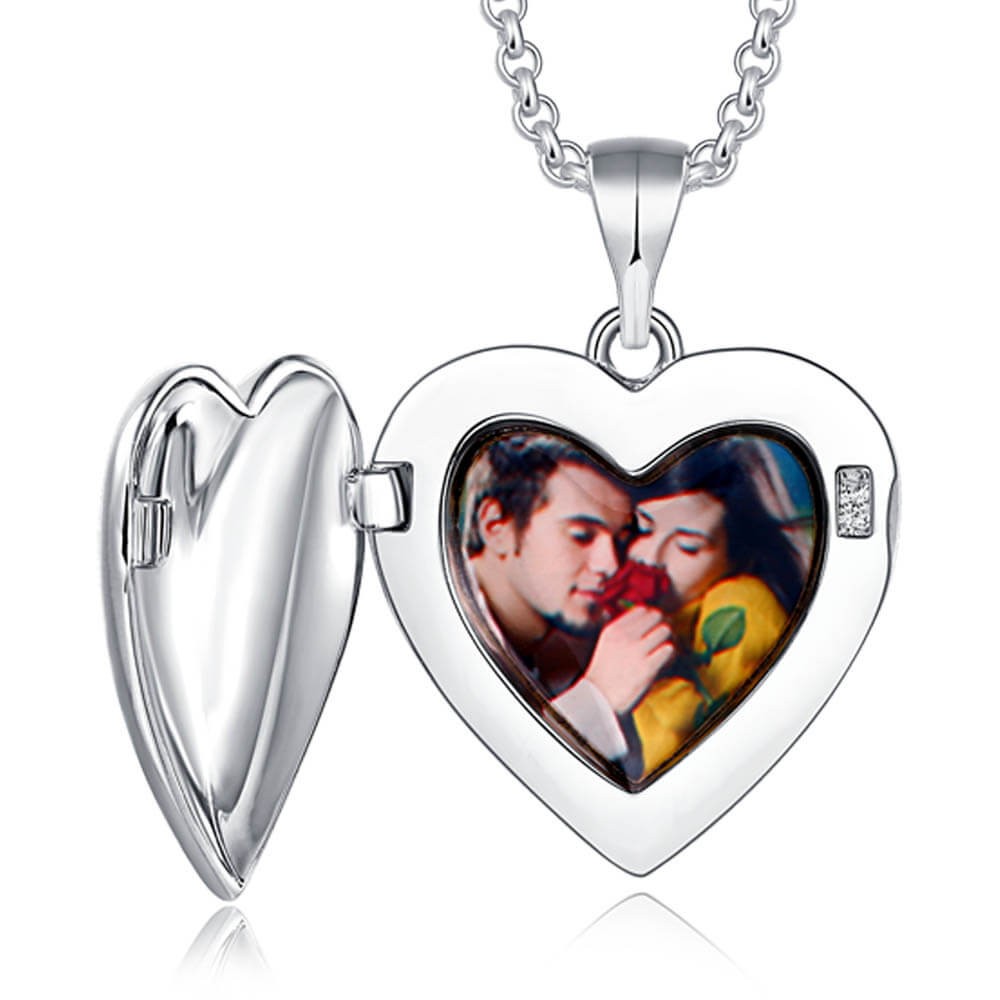 S925 Silver Engravable Photo Necklace