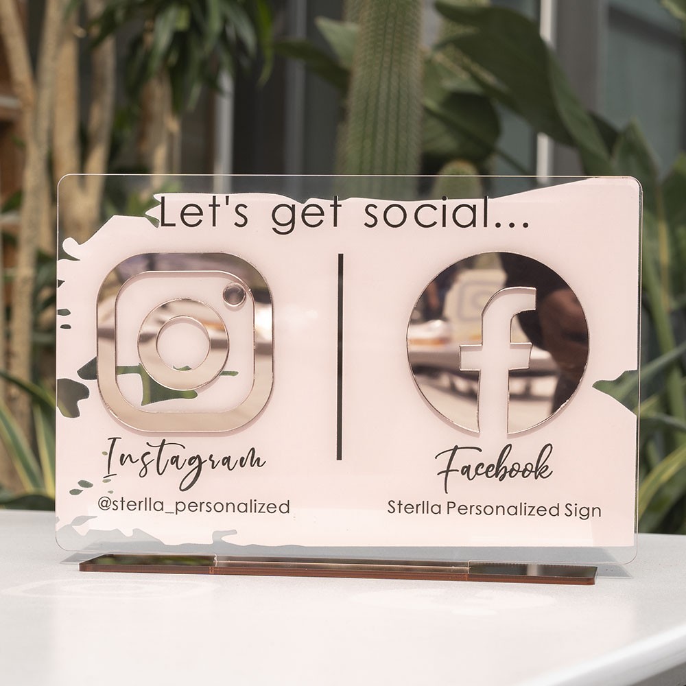 Personalised Beauty Sign Instagram Facebook Business Social Media Sign
