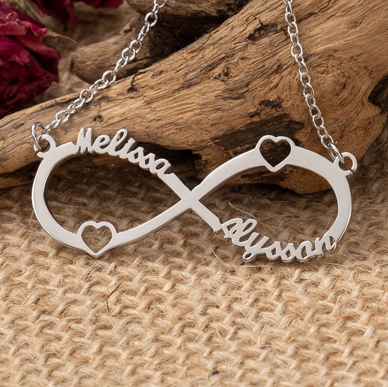 Personalised Infinity Name Couple Necklace Anniversary Gifts for Wife Love Gift Ideas for Her