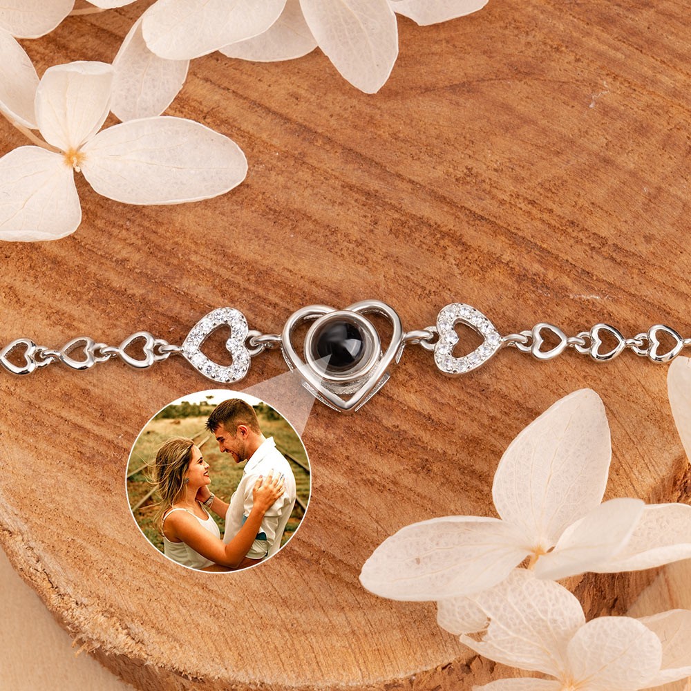 Personalised Memorial Photo Projection Bracelet for Women Anniversary Gifts Christmas Gifts