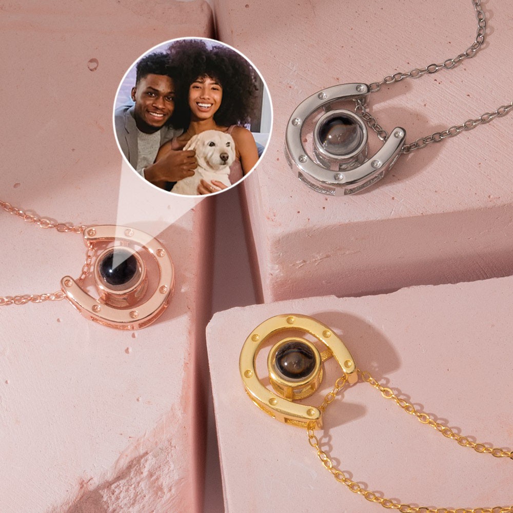 Personalised Horse Lover Gift Projection Necklace for Wife Valentine's Day Gift for Girlfriend