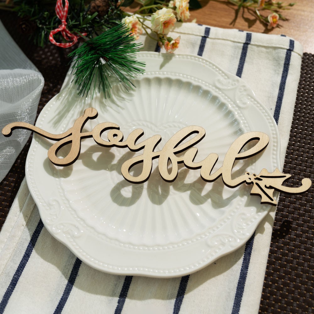 Fall Thanksgiving  Christmas Wooden Place Cards For Table Decor