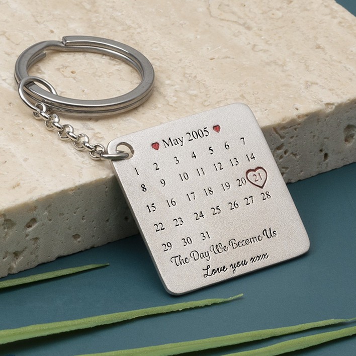 Personalised Calendar Special Date Keychain Adorlla UK
