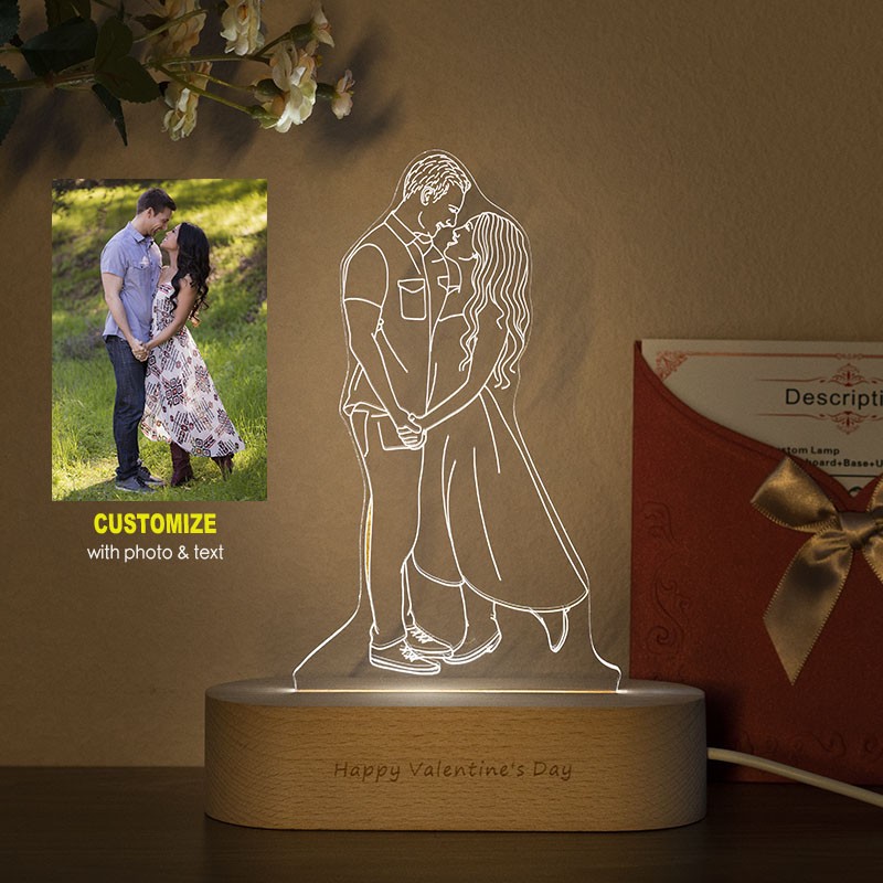 Personalised Photo Night Lamp Valentine's Day Gift