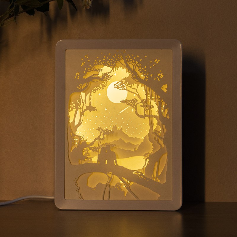 Personalised Paper-Cut Night Light with Remote Control, Valentine's Day Gift