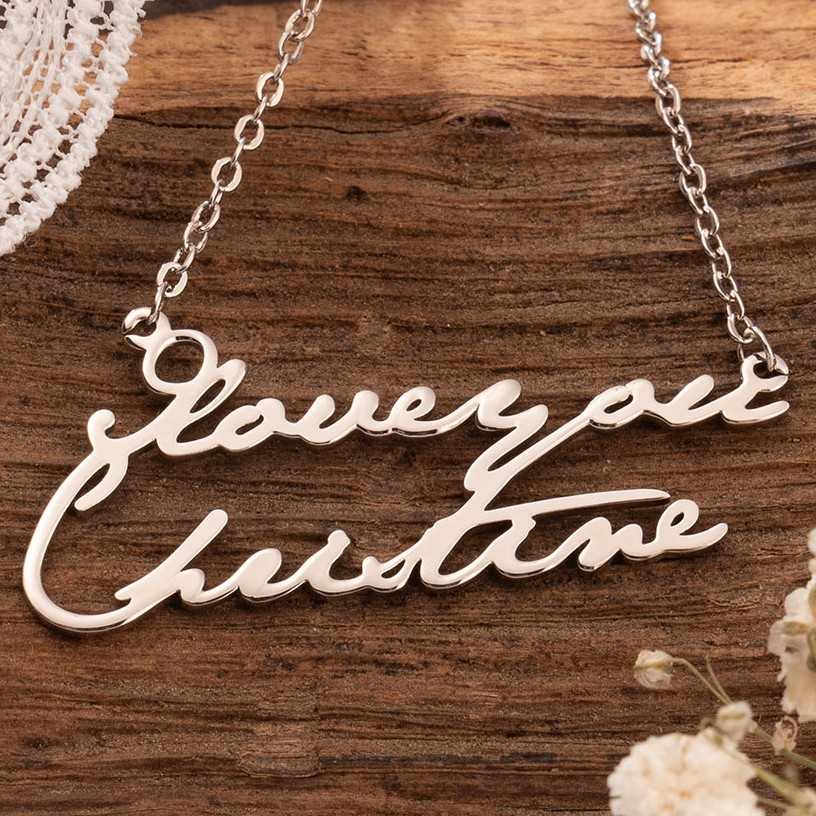 Personalised 2 Name Necklace Customised Name Necklace for Her for Couples