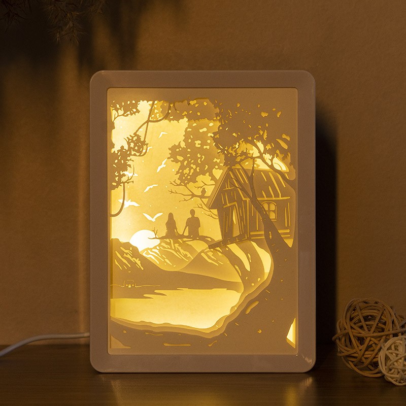 Personalised Paper-Cut Night Light with Remote Control, Valentine's Day Gift