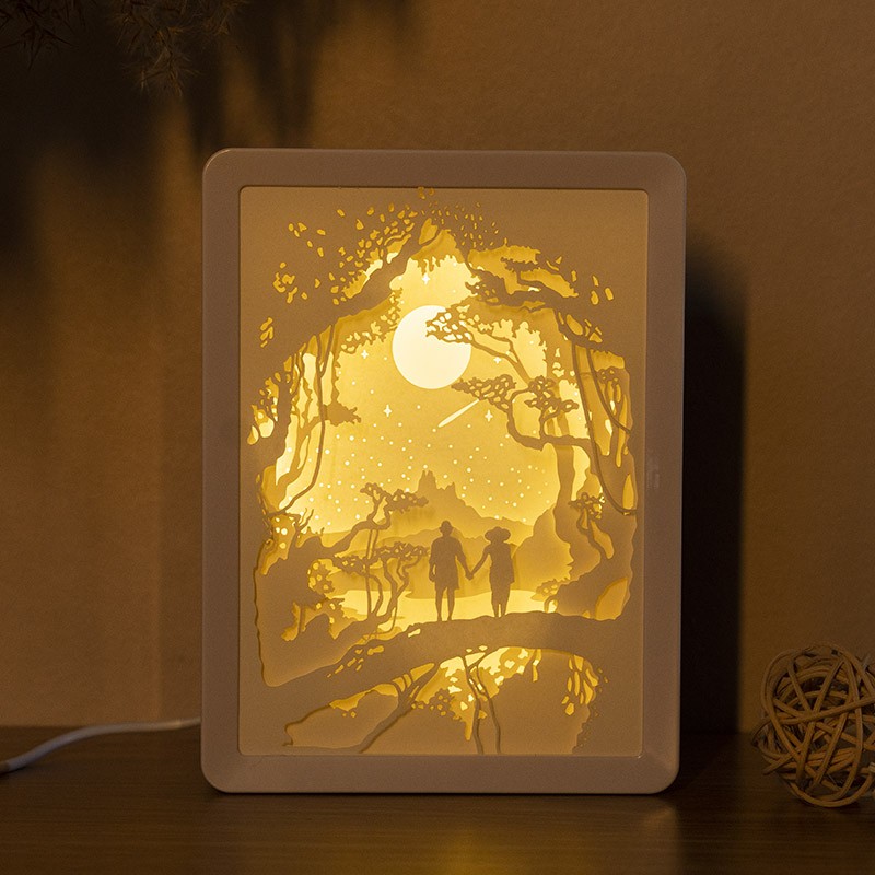 Personalised Paper-Cut Night Light with Remote Control, Valentine's Day Gift