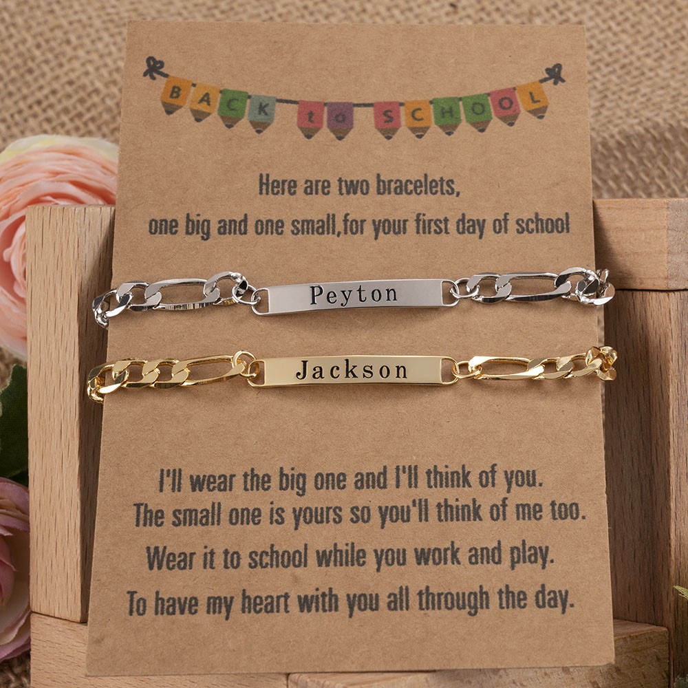 Personalised Back To School 2 Infinity Charm Bracelets For Student