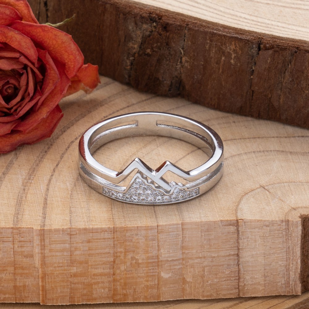 Adventure Mountain Couple Ring Set Valentine's Day Gift Ideas Anniversary Gift