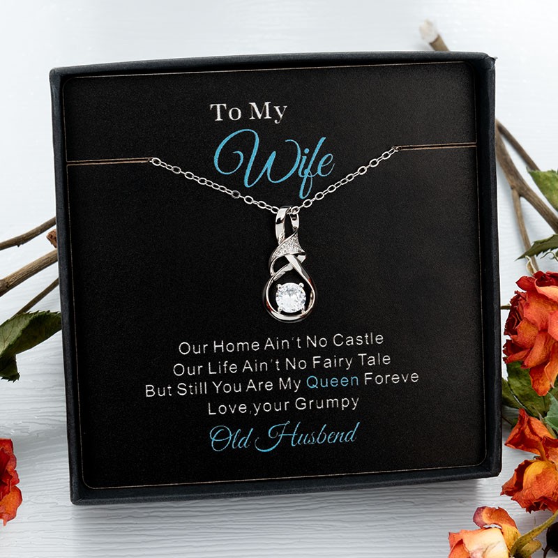 To My Wonderful Wife Necklace Eternal Love Anniversary Valentine's Day Gift For Wife Soulmate Her