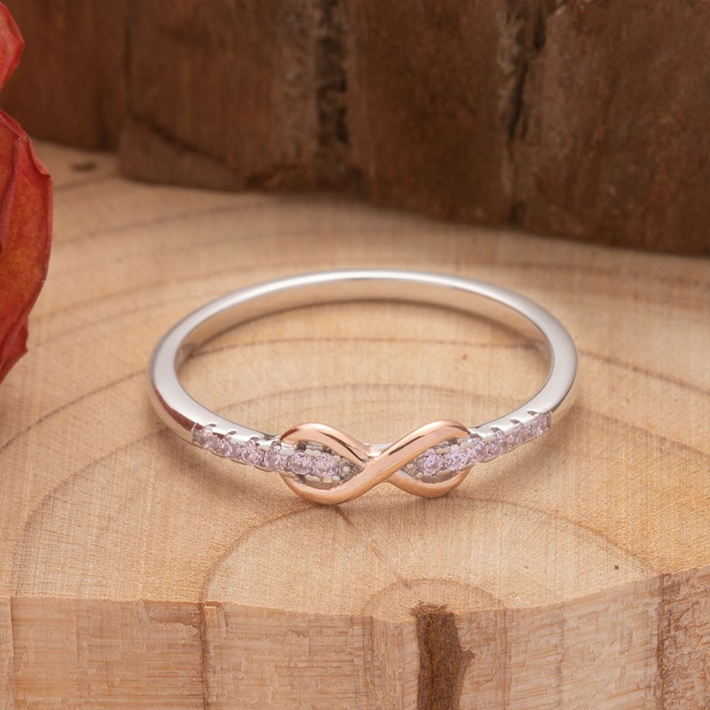 Sterling Silver Grandmother or Mum & Granddaughter Linked Together Love Forever Infinity Ring Gift For Her