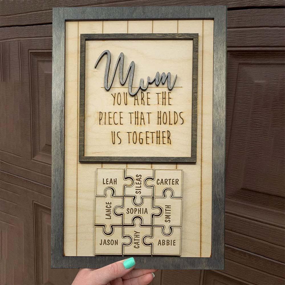 Mum You Are The Piece That Holds Us Together Personalised Mum Jigsaw Puzzle Pieces Custom Gift for Mum Grandma