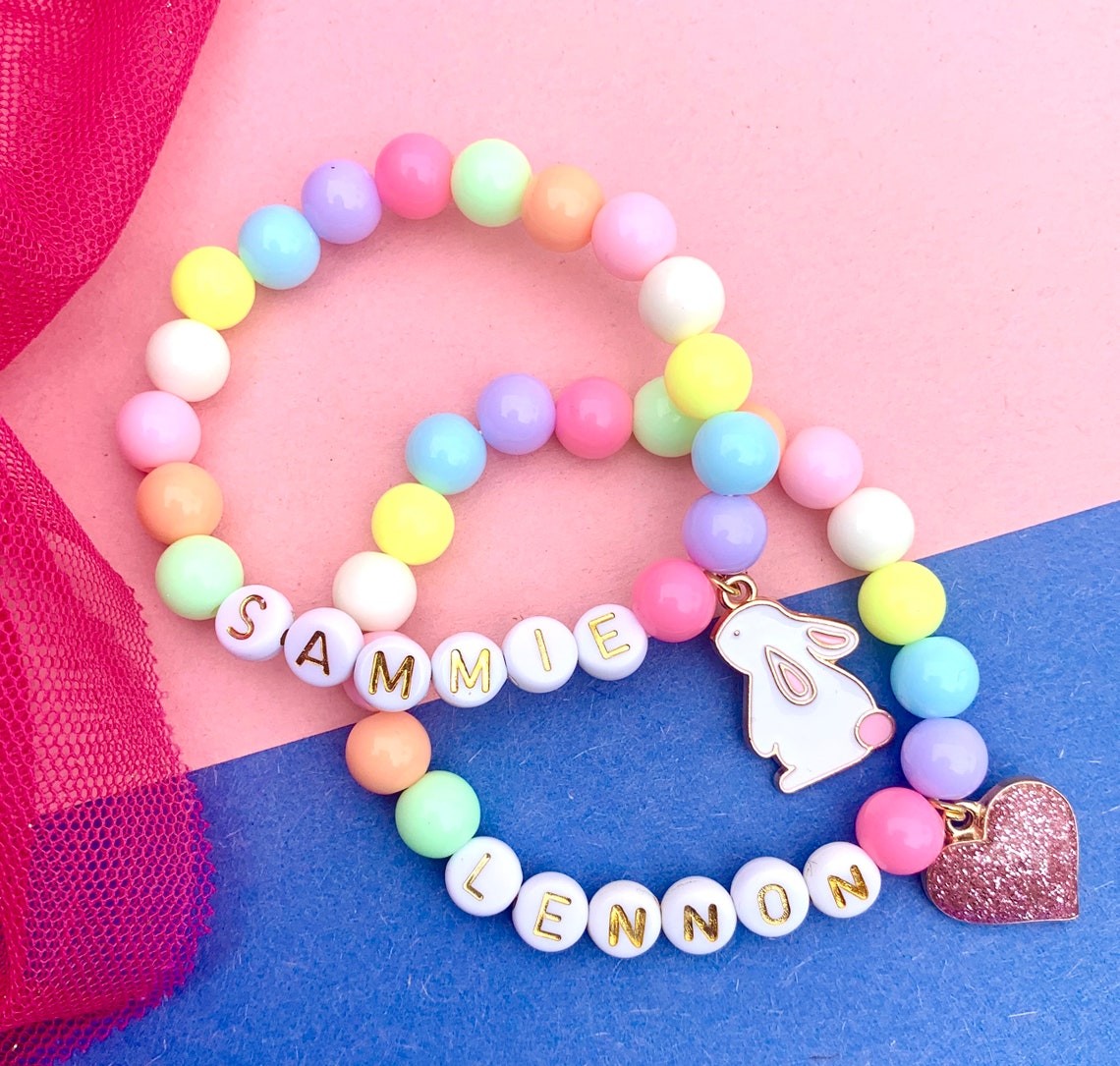 Personalised Name Bracelet For Kids Easter Gift