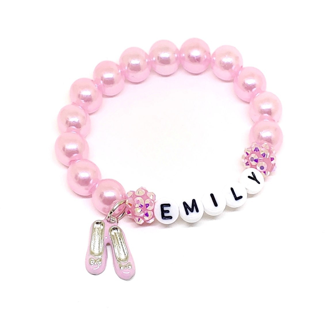 Pink Ballet Name Bracelet