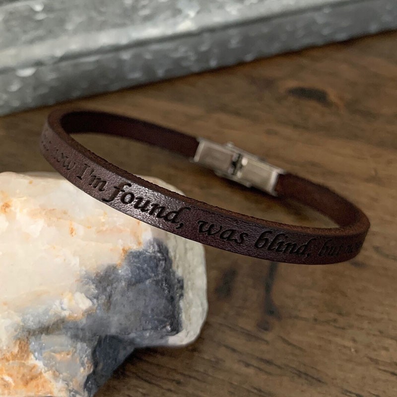 Personalised Men Leather Engraved Bracelet 