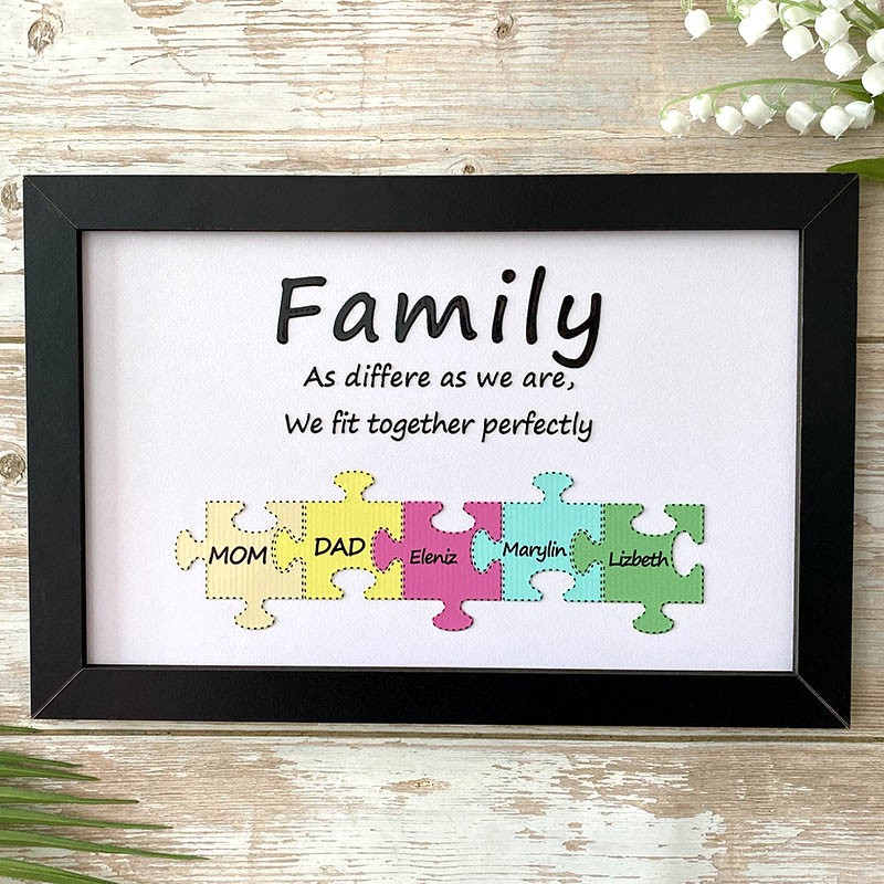 Personalised As Differe as We Are,We Fit Together Perfectly 1-10 Puzzle Pieces Name Sign 