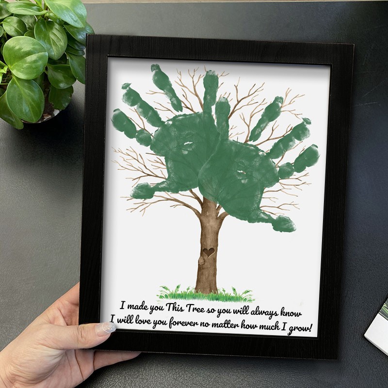 Personalised DIY Tree Handprint Art Framed Father's Day Gift