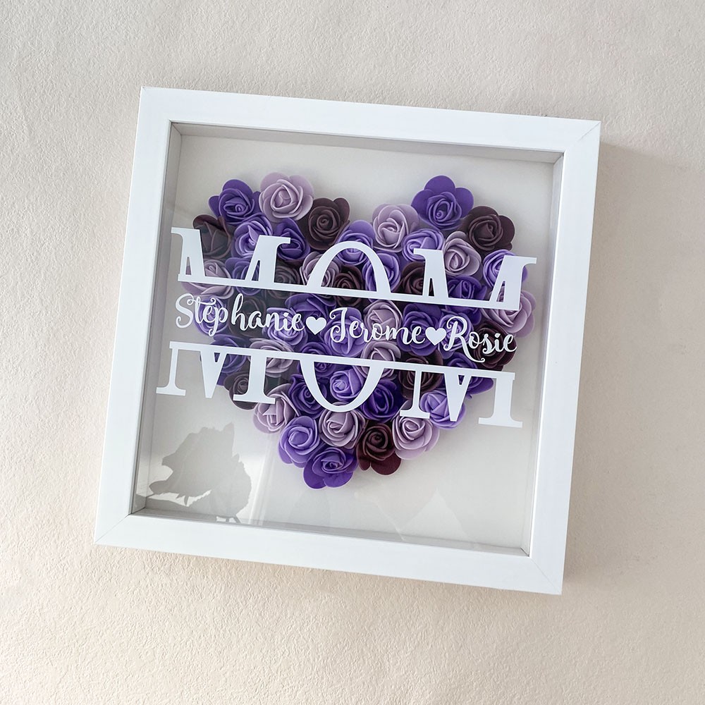 Personalised Mum Flower Shadow Box Gift for Mother's Day