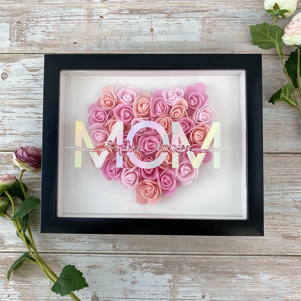 Personalised Mum Flower Shadow Box Gift for Mother's Day