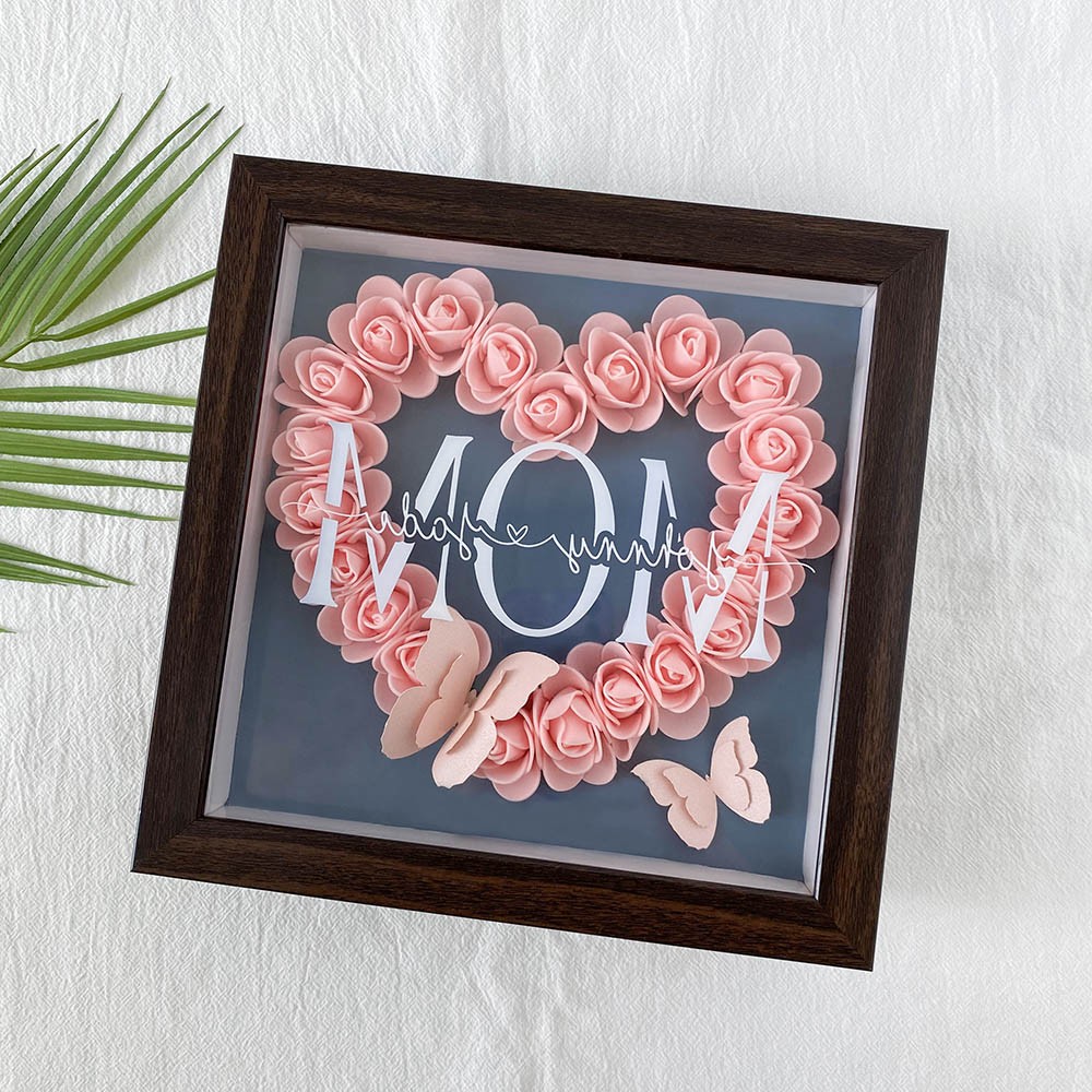 Personalised Mum Flower Shadow Box Gift for Mother's Day