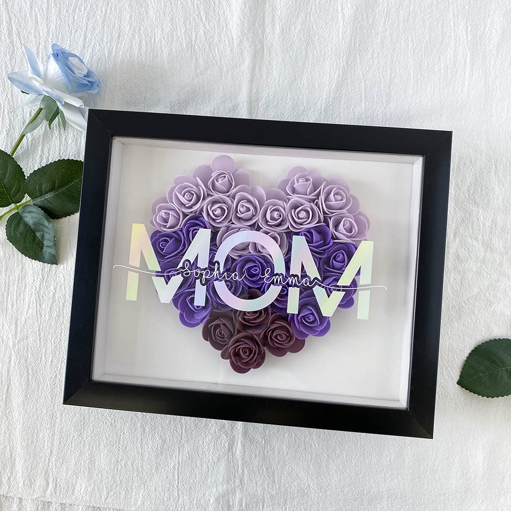 Personalised Mum Flower Shadow Box Gift for Mother's Day