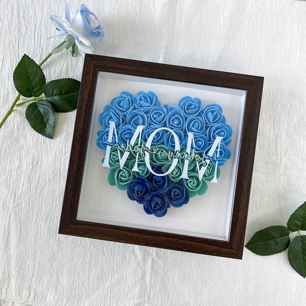 Personalised Mum Flower Shadow Box Gift for Mother's Day