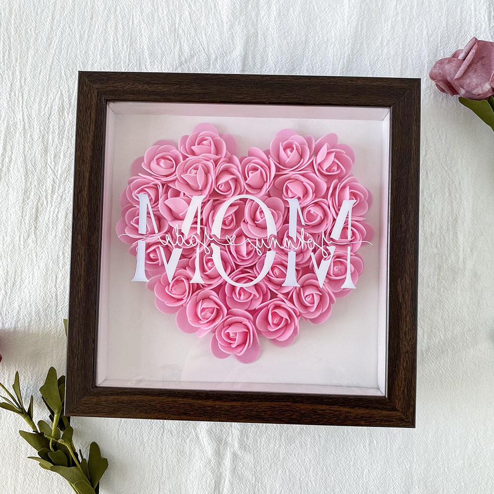 Personalised Mum Flower Shadow Box Gift for Mother's Day