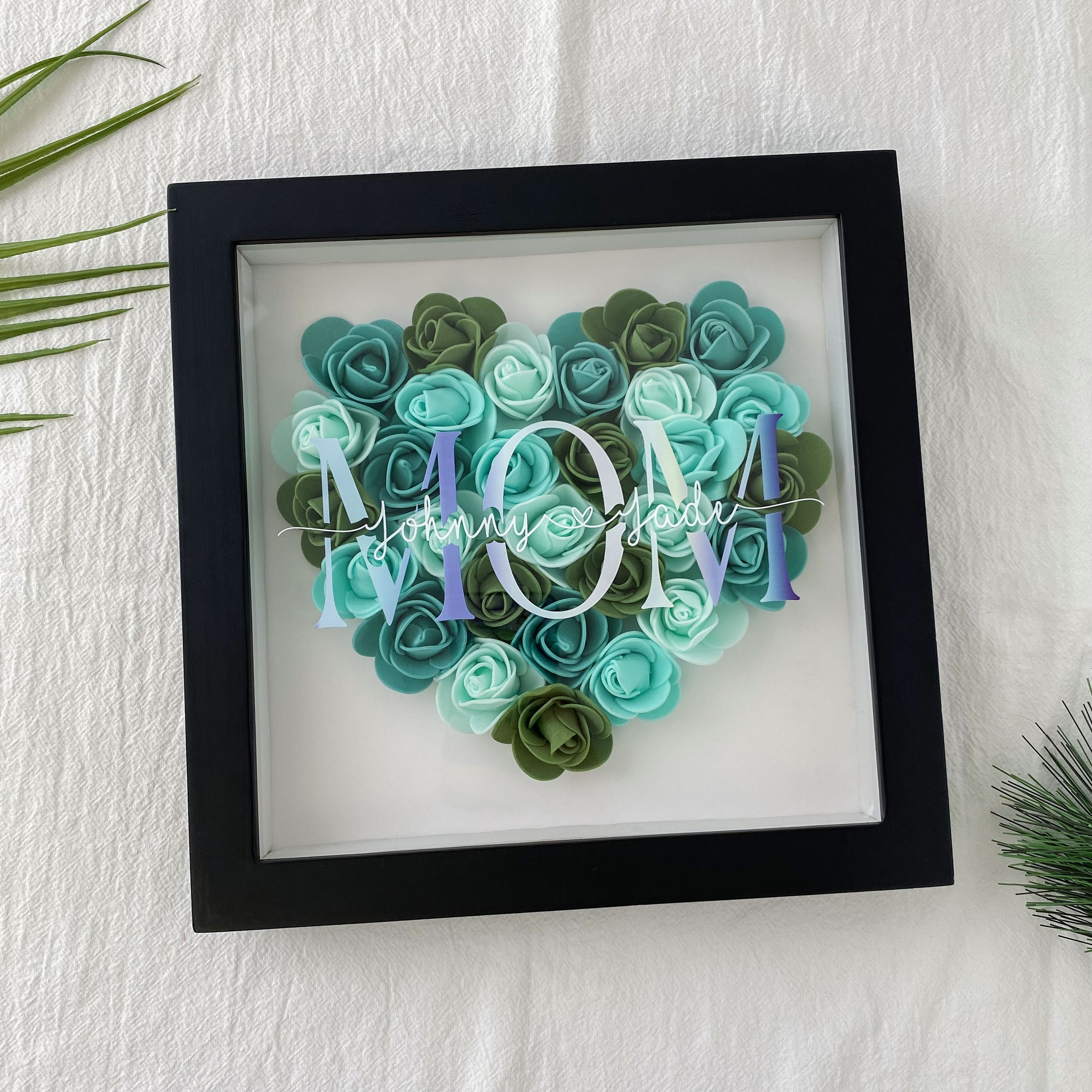 Personalised Mum Flower Shadow Box Gift for Mother's Day