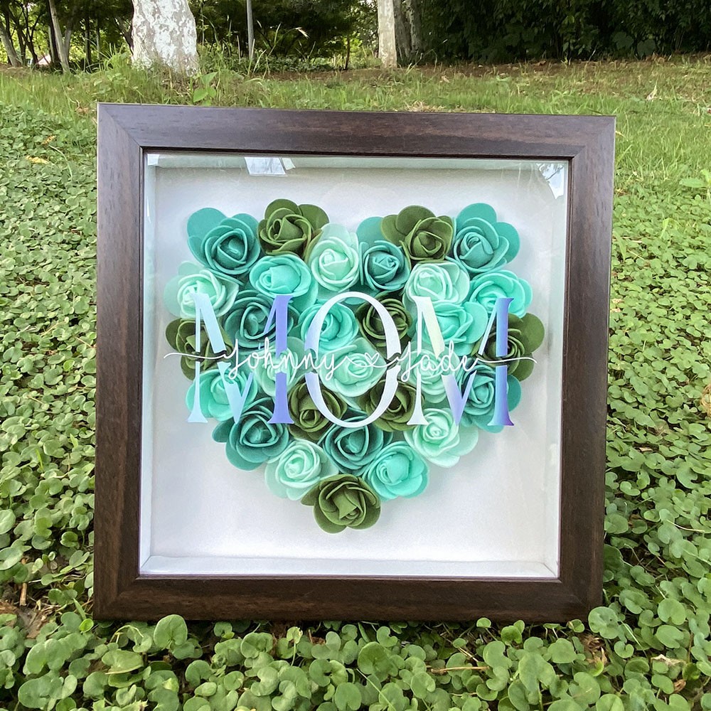 Personalised Mum Flower Shadow Box Gift for Mother's Day