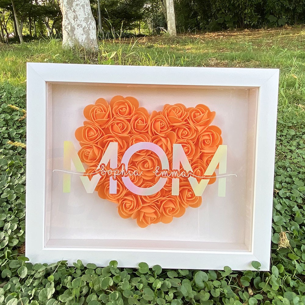 Personalised Mum Flower Shadow Box Gift for Mother's Day