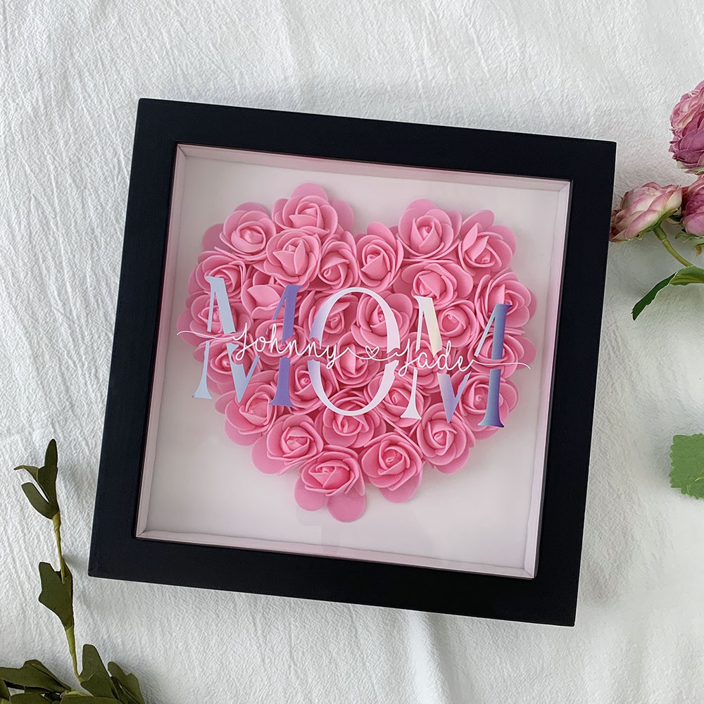 Personalised Mum Flower Shadow Box Gift for Mother's Day