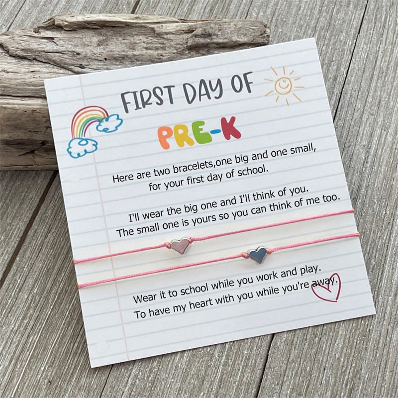 First Day of PreK Bracelets Matching Bracelets Heart Bracelets